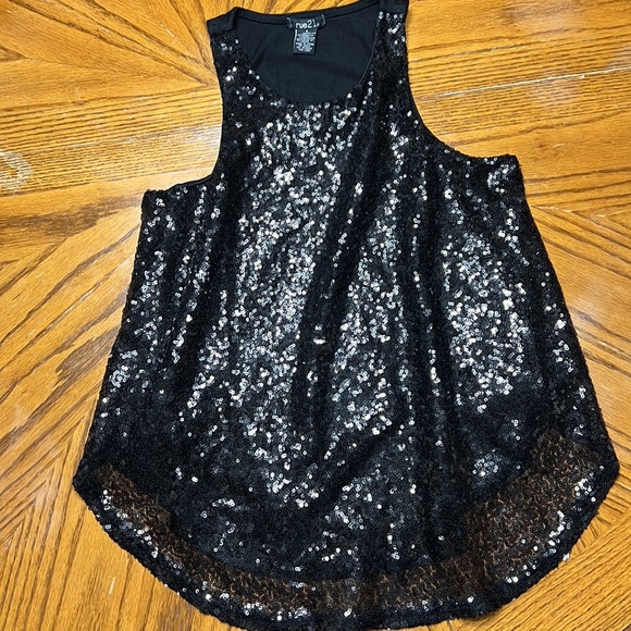 Rue 21 black sequin shirt. - Picture 1 of 5